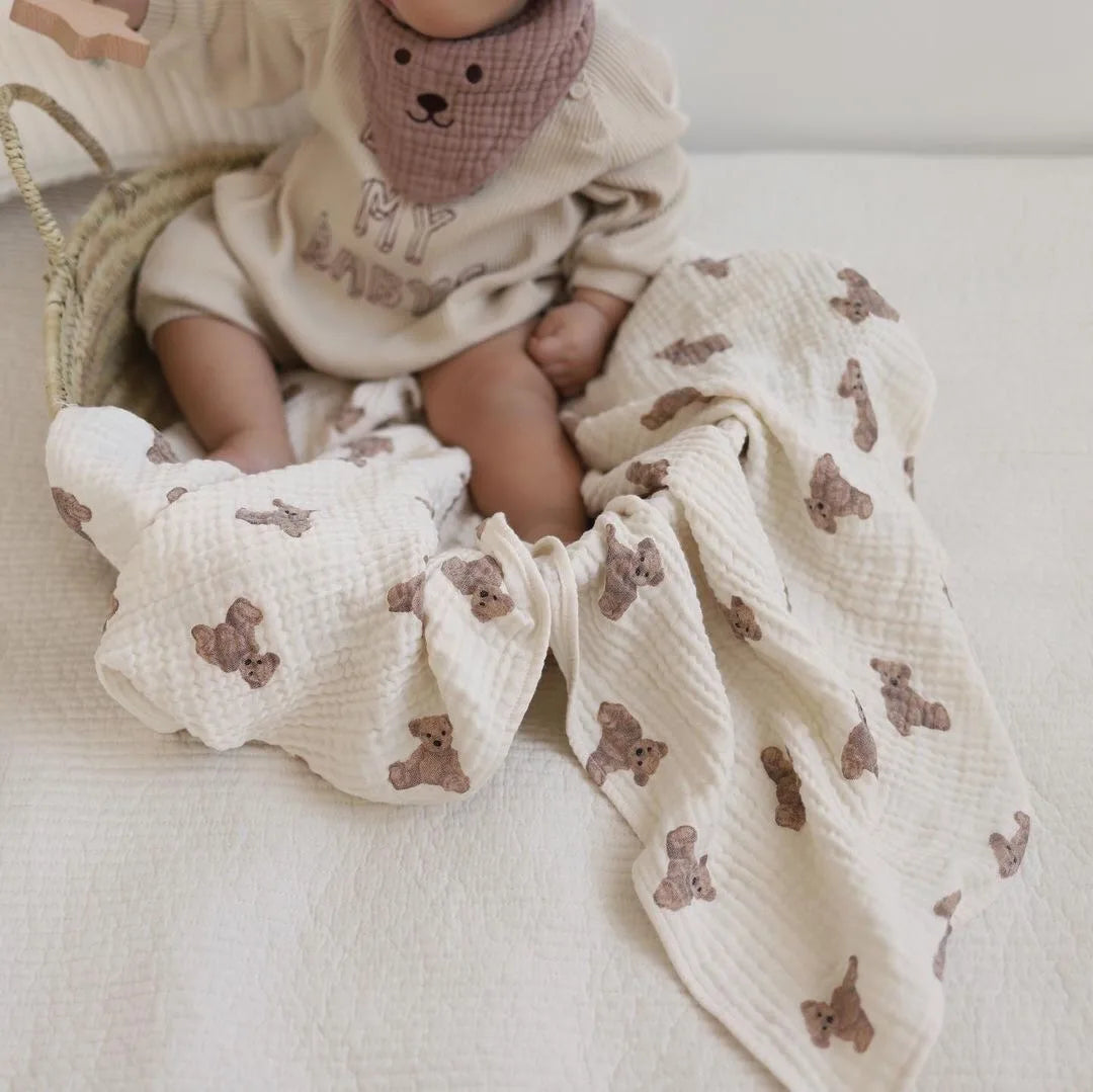 Newborn Bear Print Blanket