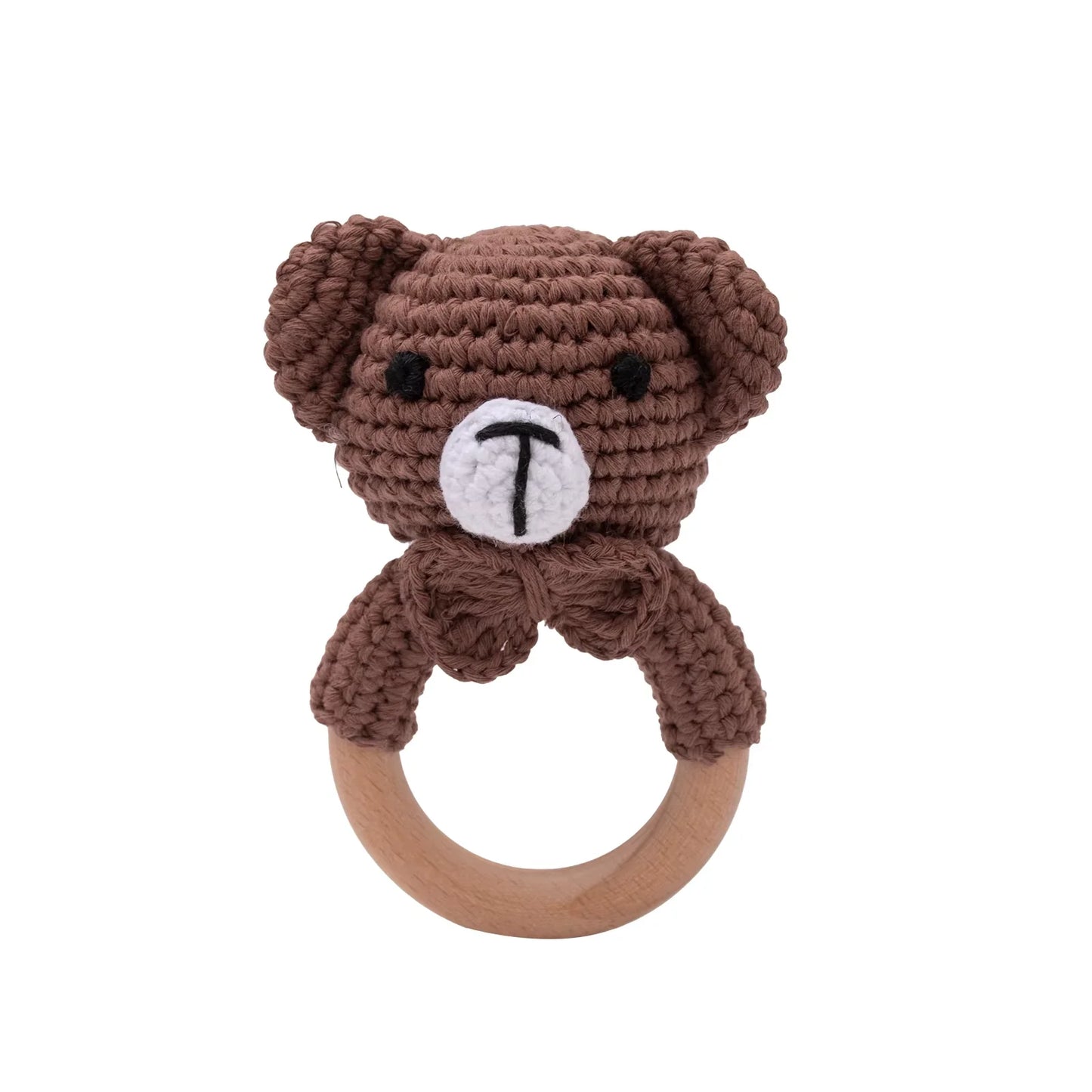 Wooden Baby Rattle & Teether Toy