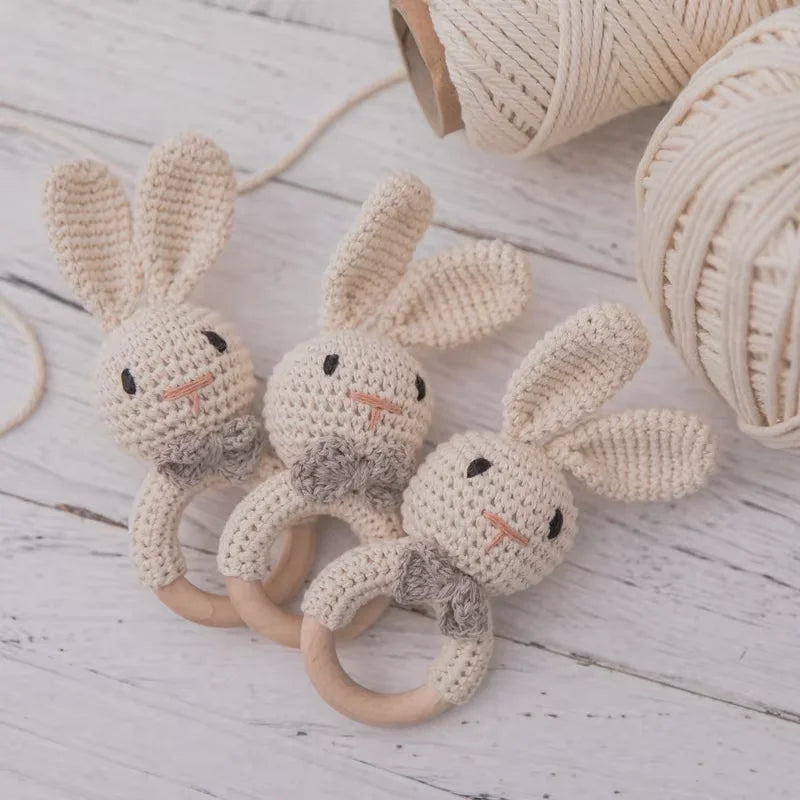 Wooden Baby Rattle & Teether Toy