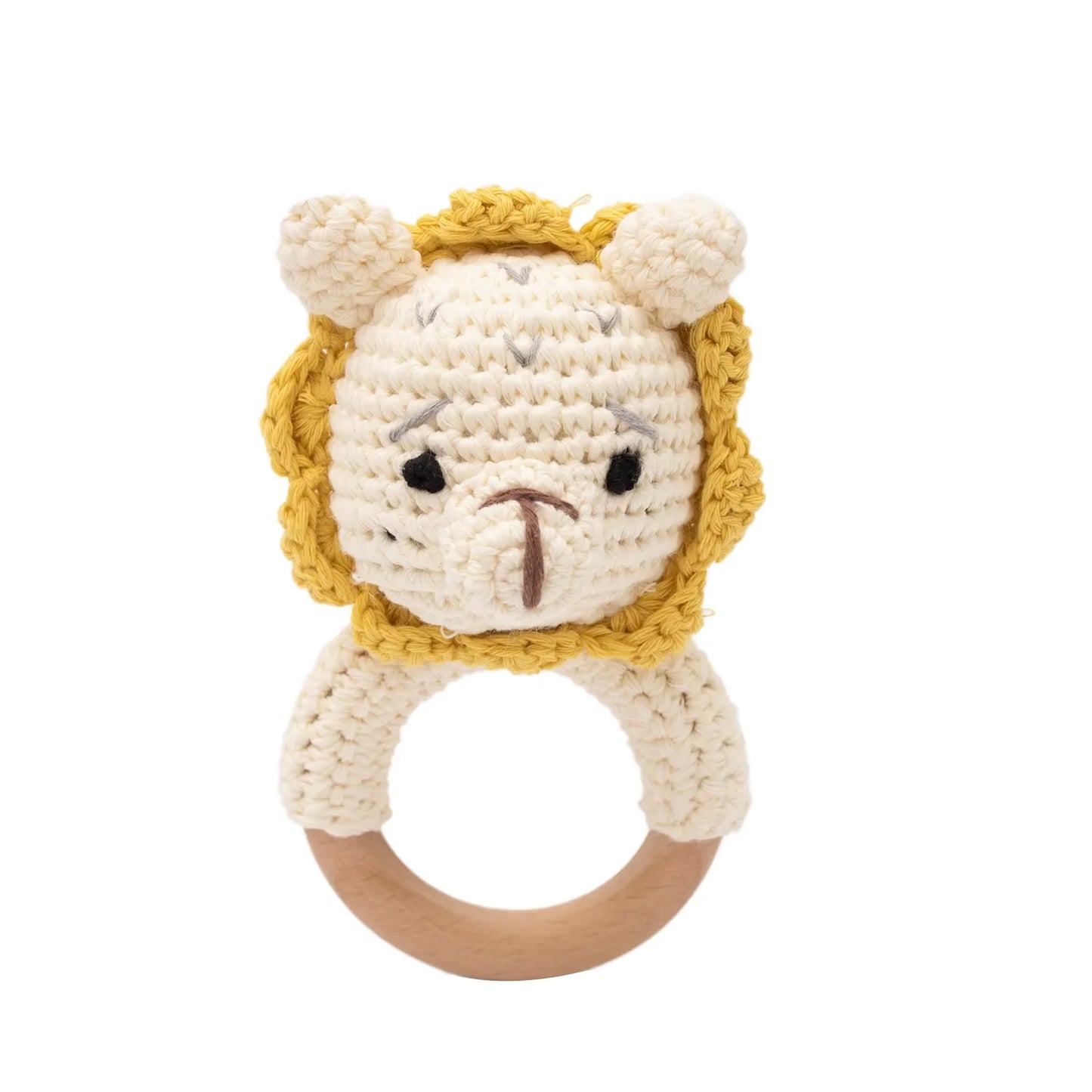 Wooden Baby Rattle & Teether Toy
