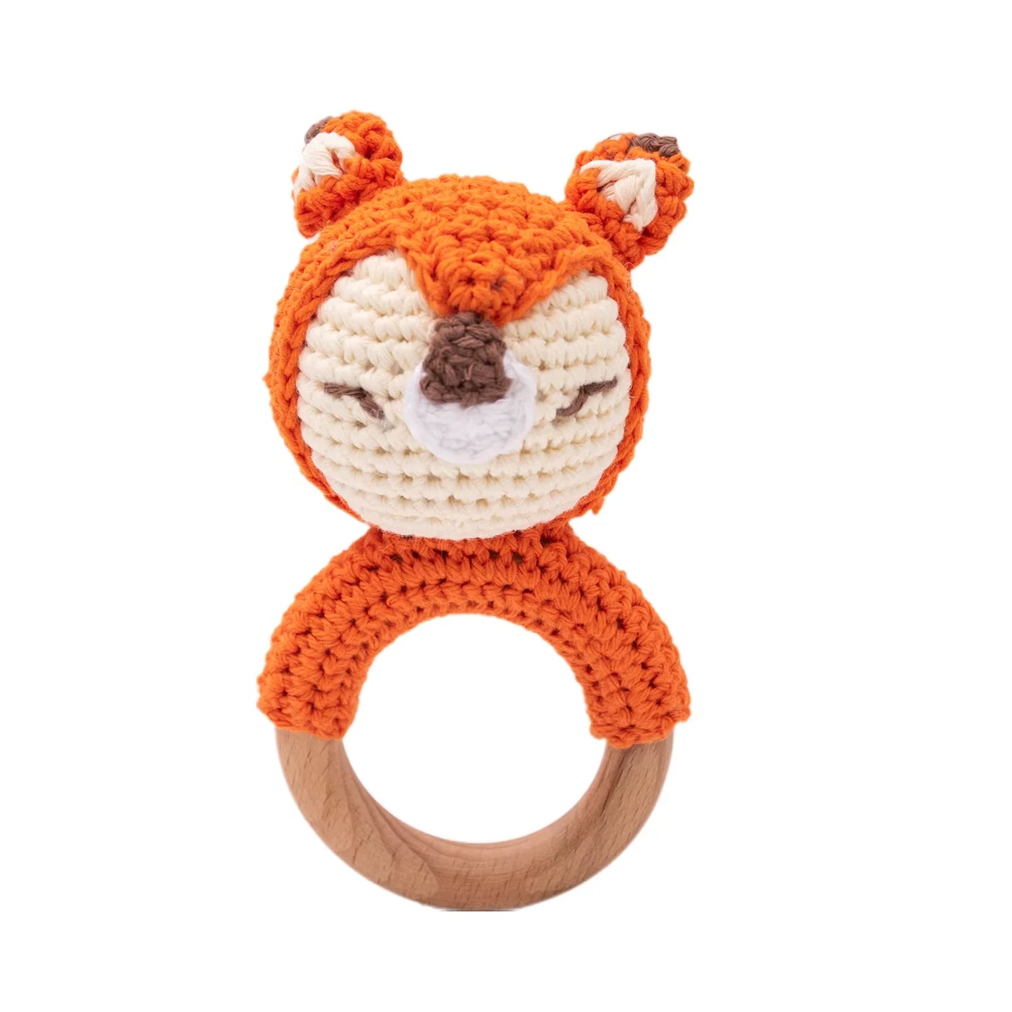 Wooden Baby Rattle & Teether Toy