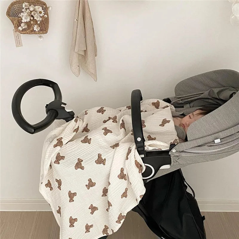 Newborn Bear Print Blanket