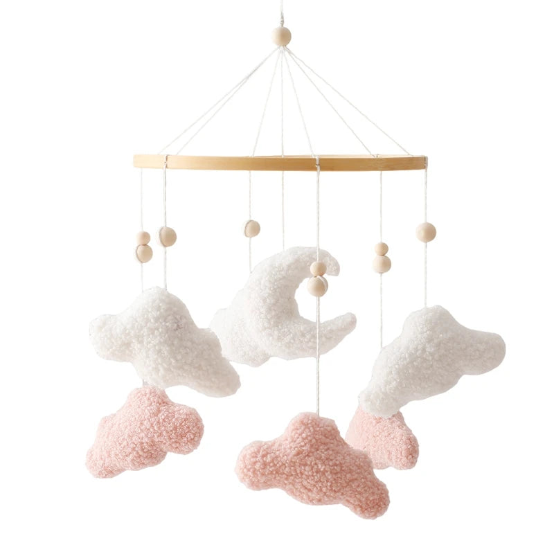 Wooden Crib Mobile with Teddy Bear & Music Box