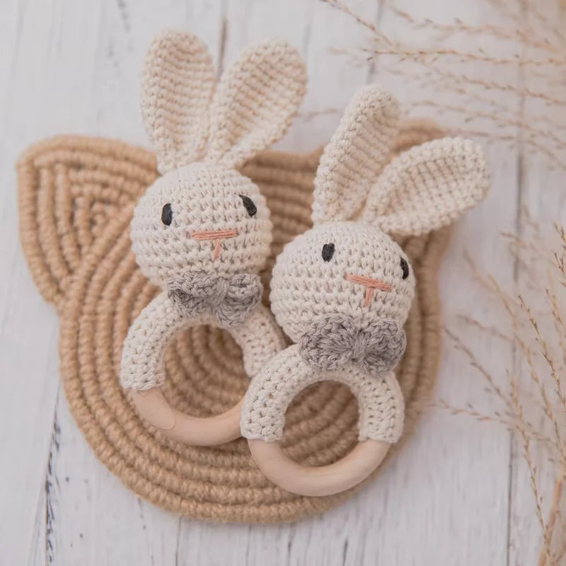Wooden Baby Rattle & Teether Toy