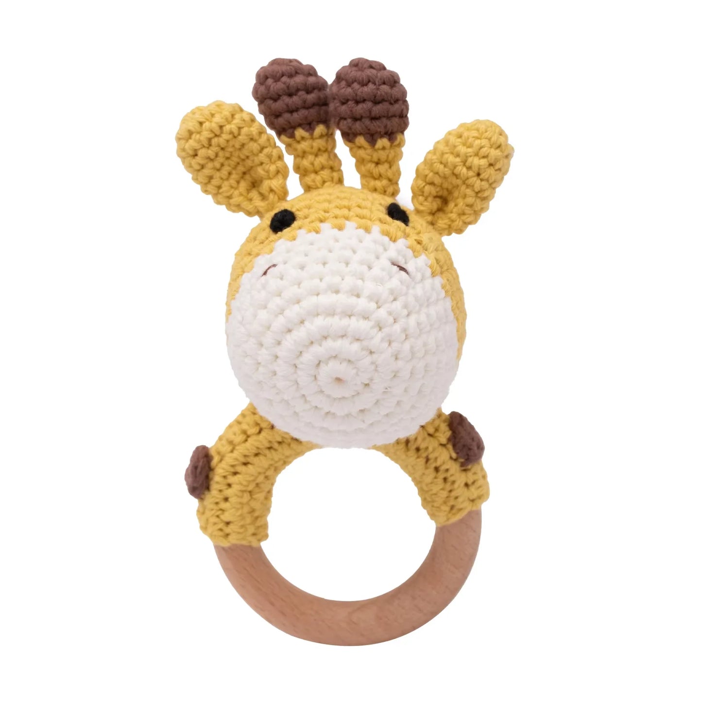 Wooden Baby Rattle & Teether Toy