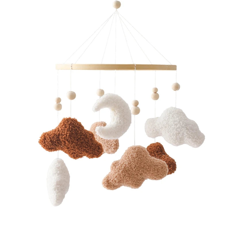Wooden Crib Mobile with Teddy Bear & Music Box