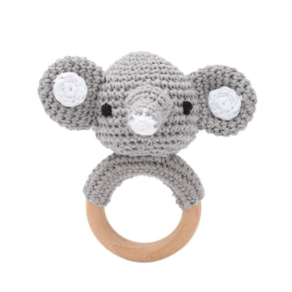 Wooden Baby Rattle & Teether Toy