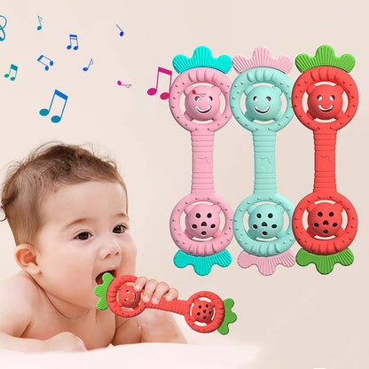 Silicone Baby Teether & Rattle Toy