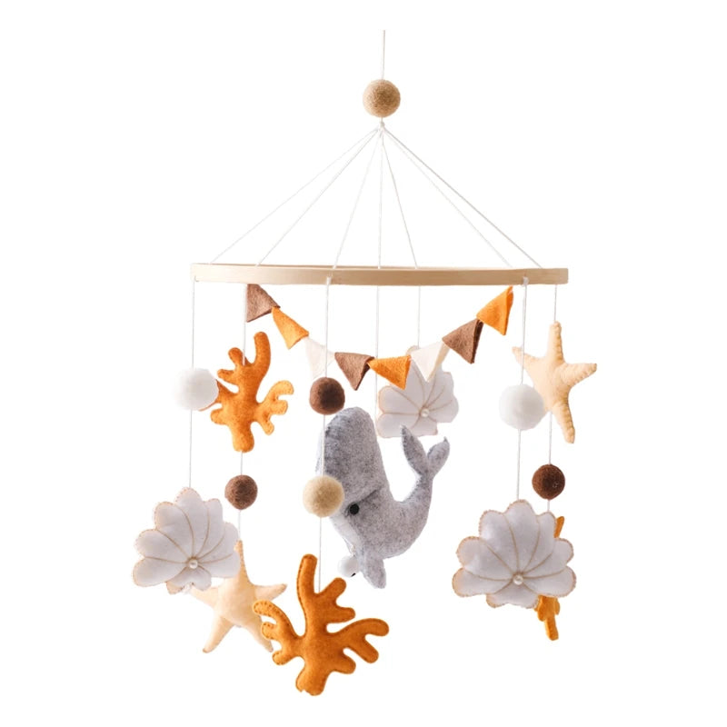Wooden Crib Mobile with Teddy Bear & Music Box