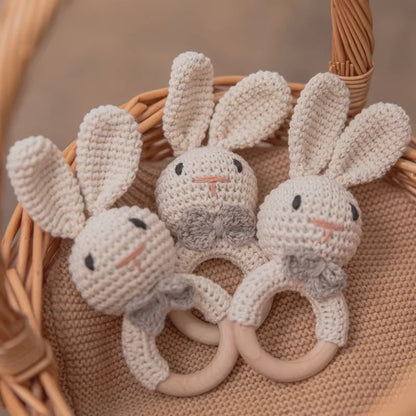 Wooden Baby Rattle & Teether Toy