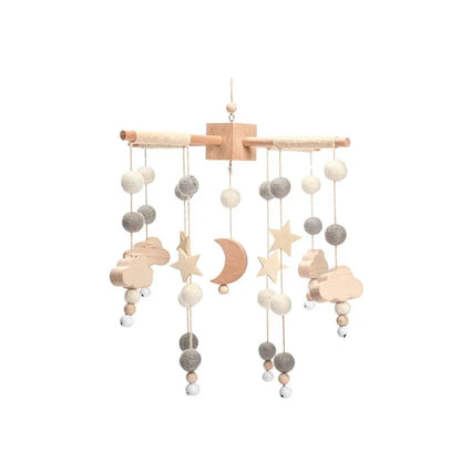 Wooden Crib Mobile with Teddy Bear & Music Box