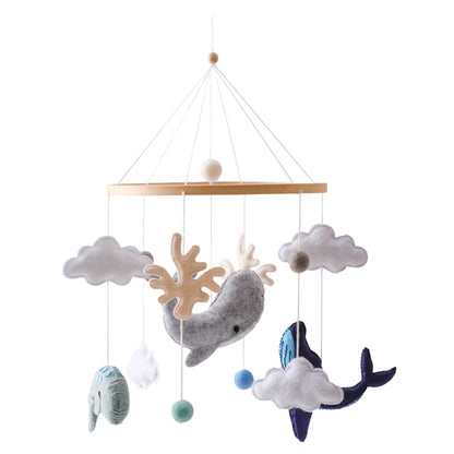 Wooden Crib Mobile with Teddy Bear & Music Box