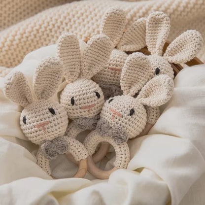 Wooden Baby Rattle & Teether Toy