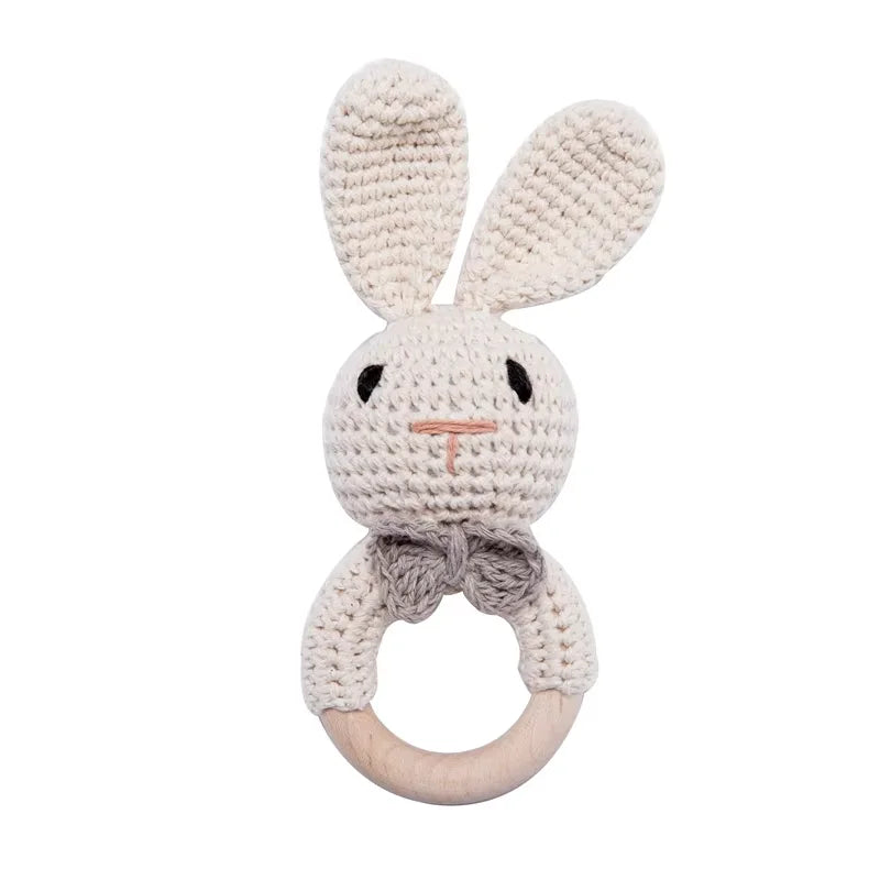 Wooden Baby Rattle & Teether Toy